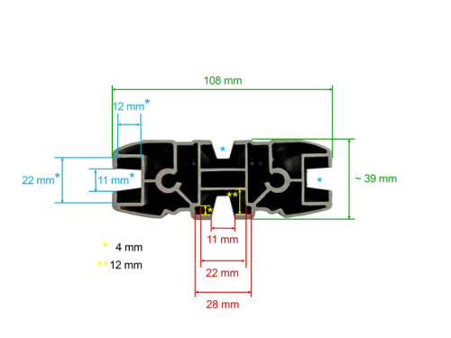 RHINO RACK BARRA RECONN-DECK 1500MM NERA